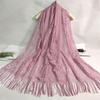 Ethnic Style Tassel Extra Long Jacquard Women Scarf Hollow Lace Cheongsam Shawl Female Accessories