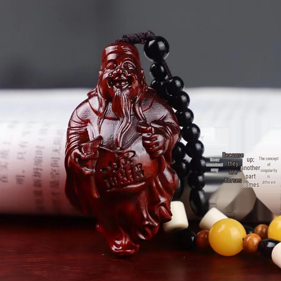 Sandalwood Pixiu Handheld Carved Pendant Ornament - Douyin Craft Gift