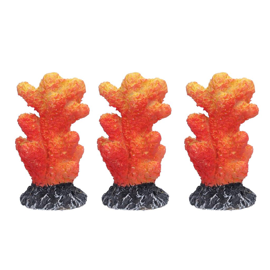 3Pcs Aquarium Simulation Coral Fish Landscaping Decoration Artificial Coral Plants Resin Ornaments