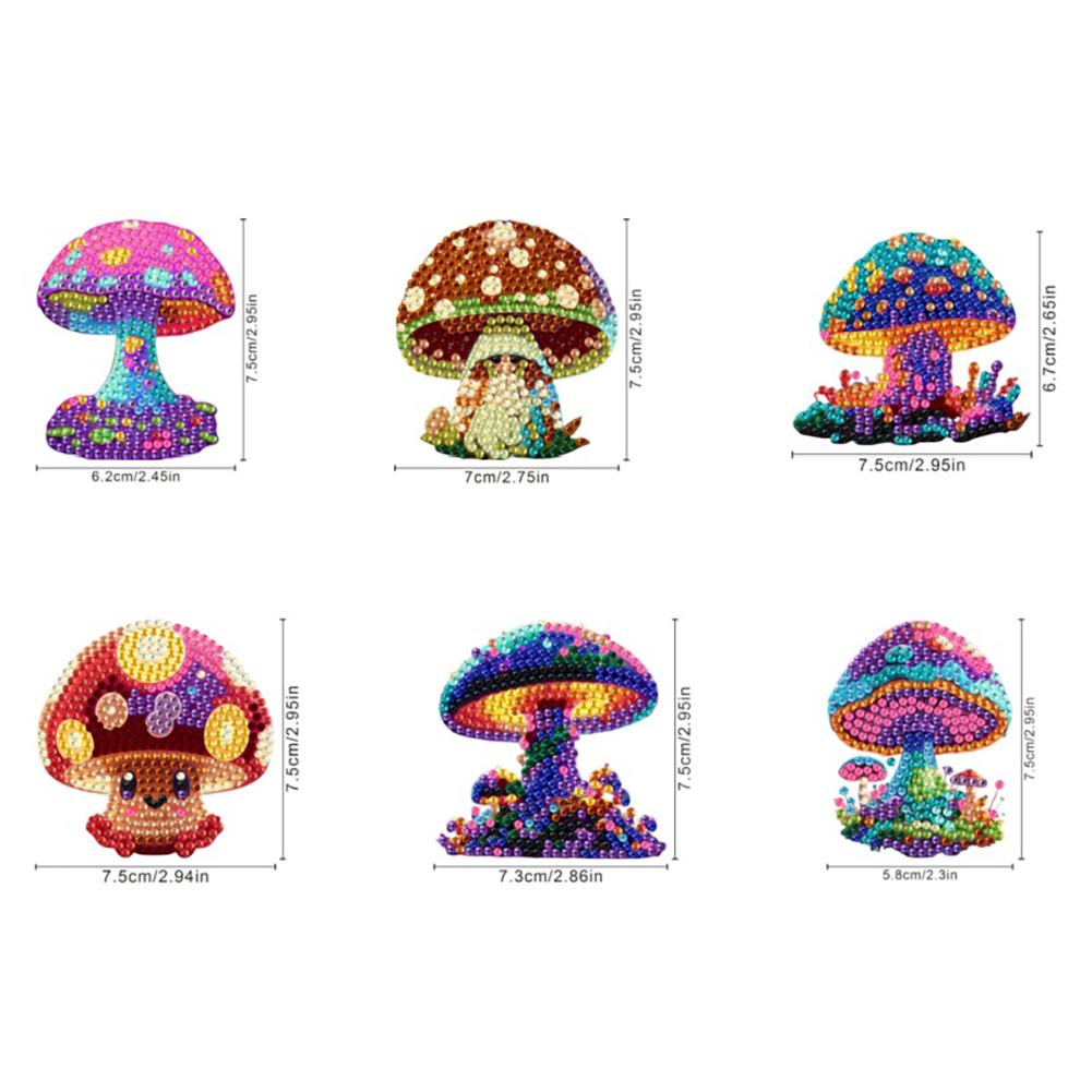 6pcs 2D/flat Acrylic DIY Animals Diamond Painting Magnets DIY Art Fridge Magnet Refrigerator Sticker Magnetic Diamond Art Decor
