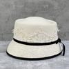 Japanese Retro Elegant Lace Concave Top Celebrity Style Woolen Bucket Hat Women'S Short Brim Basin Hat Felt Hat