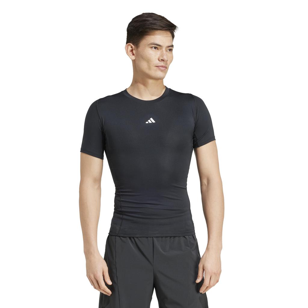 Adidas TechFit Compression Training Short Sleeve Black T-Shirt, Men's KVF01, (JE6698)