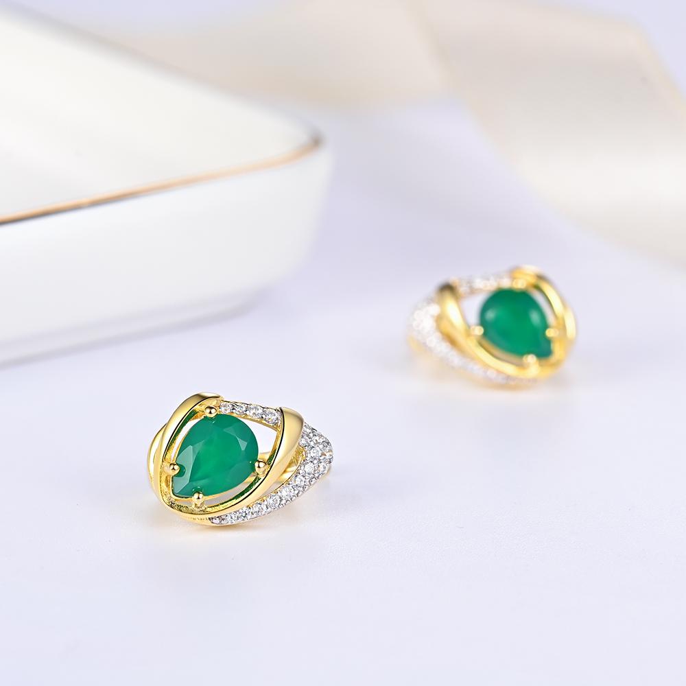 Elegant Noble Natural Pear 6*8mm Agate Clasp Earrings Real Gemstones 925 Sterling Silver Fine Jewelry for Women's Birthday Gifts