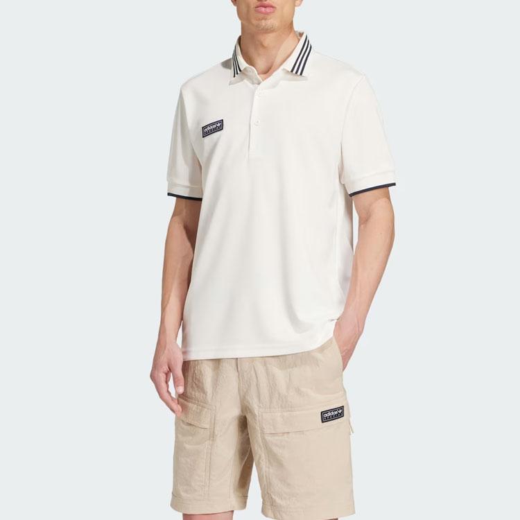 Adidas Short Sleeve Polo Shirt Chalk White Men Streetwear IM8919