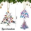 1-5PCS Car Acrylic Flat Simulated Bird Decoration Pendant Colorful Hummingbird Christmas Tree Christmas Diy Decoration
