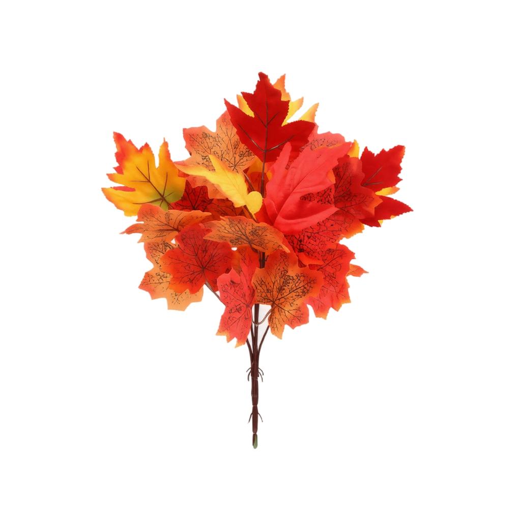 Kunstmatige Esdoornbladeren en Groene Planten voor Herfst Thanksgiving Binnentuin Decoratie