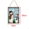Christmas Sign Hanging Decorations Rope Rectangle Craft Rustic Outdoor Porch Tag