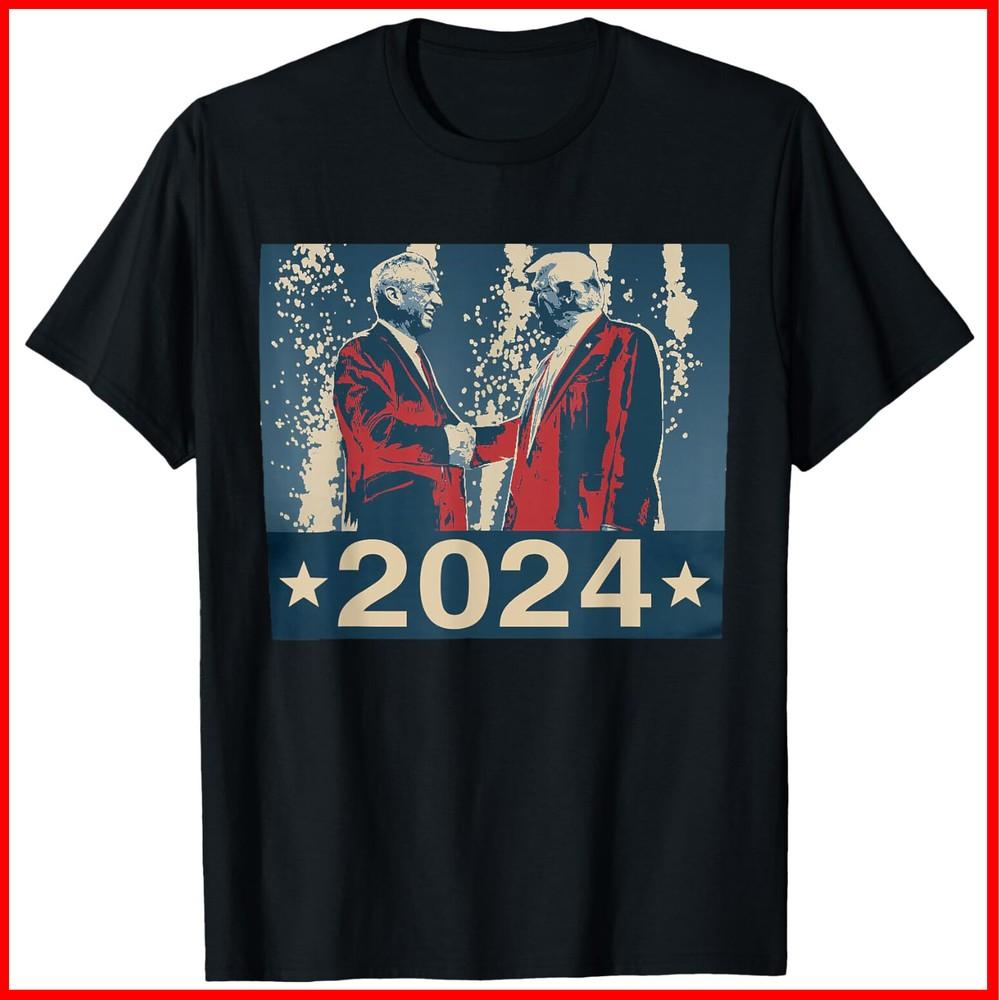 Retro Trump Kennedy President 2024 Election Republican Black Cotton T-Shirt Unisex T-Shirt