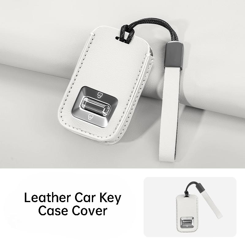 Leather Car Key Case Cover For Zeekr 9X Key Fob Cover Protective Shell Key Buckle Interior Decoration Accessories