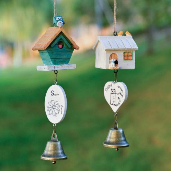 Wind Chimes Attractive Pleasant Voice Decorative Bird House Cage Wind-bell Home Pendant Ornament for Balcony