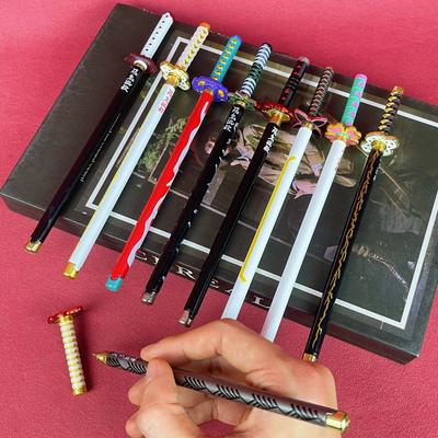 7.8inch Anime Demon Slayer Katana Ballpoint Pen Metal Shinobu Sword Samurai Sabre Japanese Katana Anime Tanjirou Ball Pen Perfect Gift