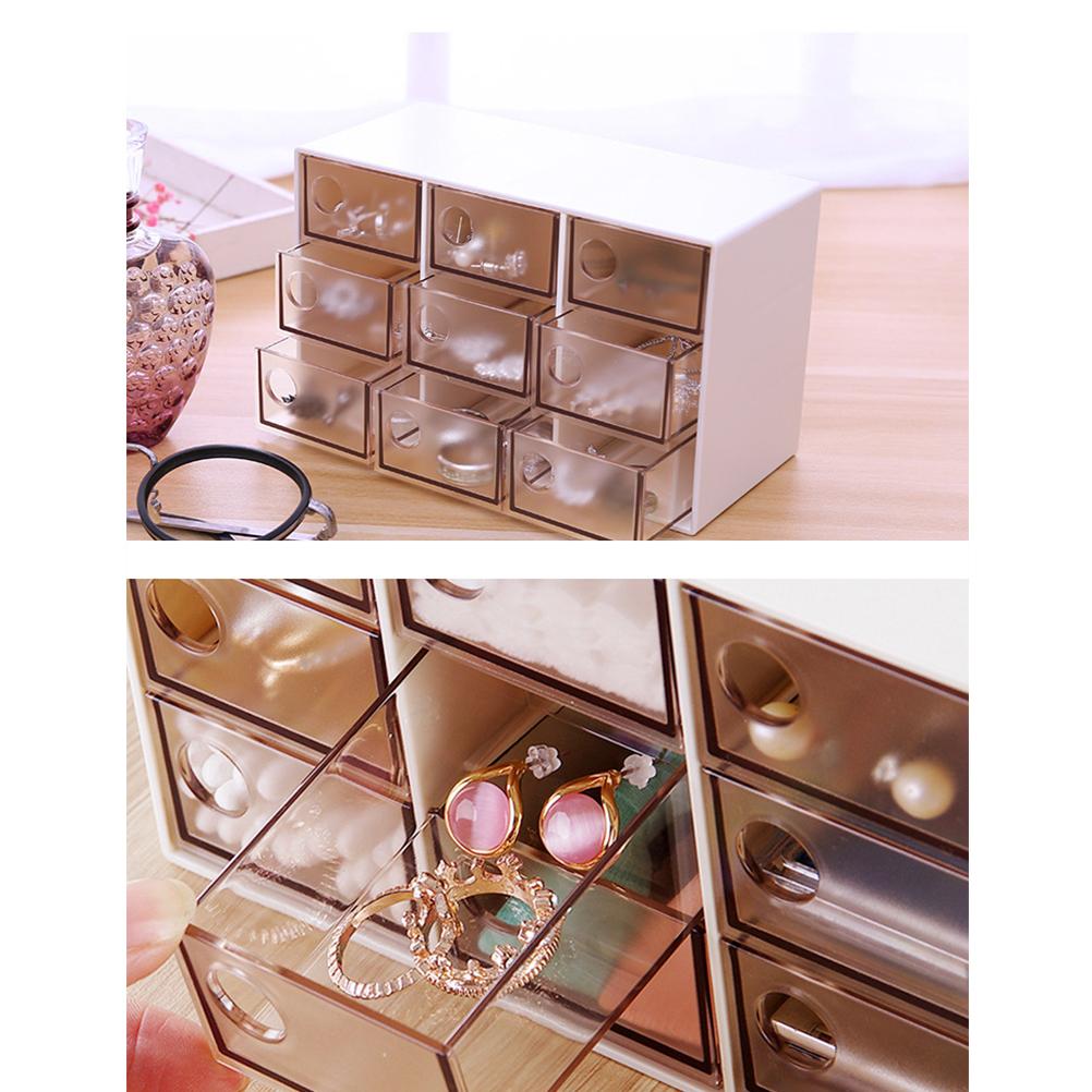 Mini 9 Schubladen Schreibtisch Aufbewahrungsbox Kunststoff Aufbewahrungsorganizer für Zuhause Büro