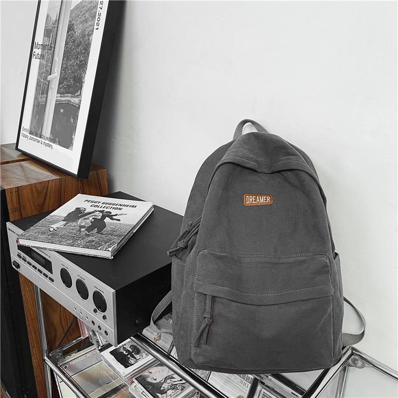 Men's Student Canvas Backpack - Japanese Style, Large Capacity, Ideal for College, High School, Travel