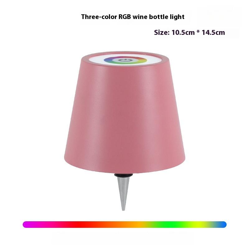RGB Plug-in Wine Bottle Lamp Metal Wine Bottle Table Lamp Rechargeable LED Luminous Table Lamp