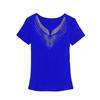 Summer Sexy V-Neck Short Sleeved Women's T-Shirt Fashion Shiny Hot Diamonds Mesh Tees Female All Match Casual Tops Blusas