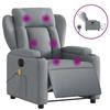 VidaXL Fauteuil de massage inclinable électrique gris clair tissu 3204470
