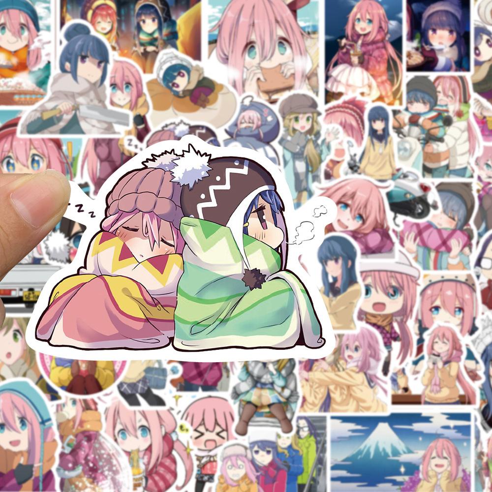 10/30/50pcs Laid Back Camp Anime Stickers Kawaii Cartoon Decals DIY Luggage  Stationery Laptop Cute Aesthetics Graffiti Sticker