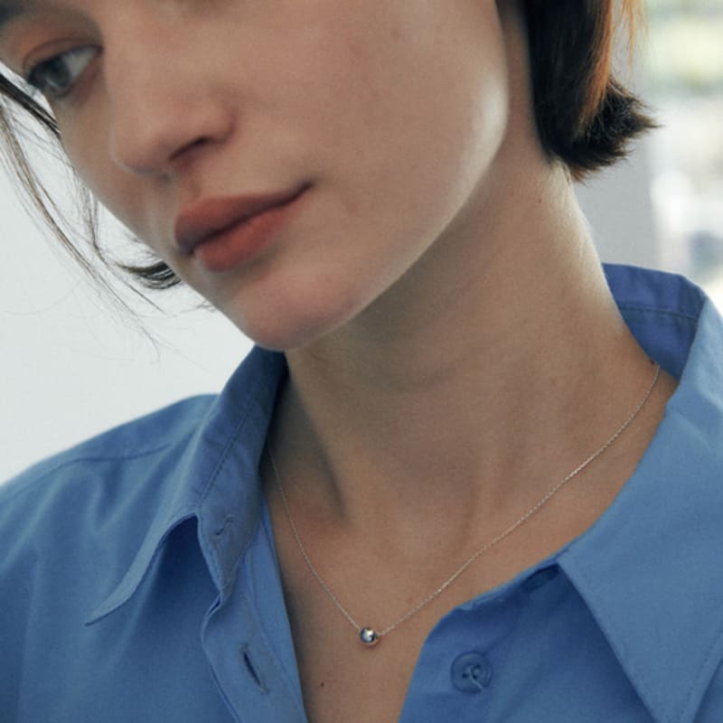 Verte [925 Silver] Un.silver.173 / Simple Ball Necklace