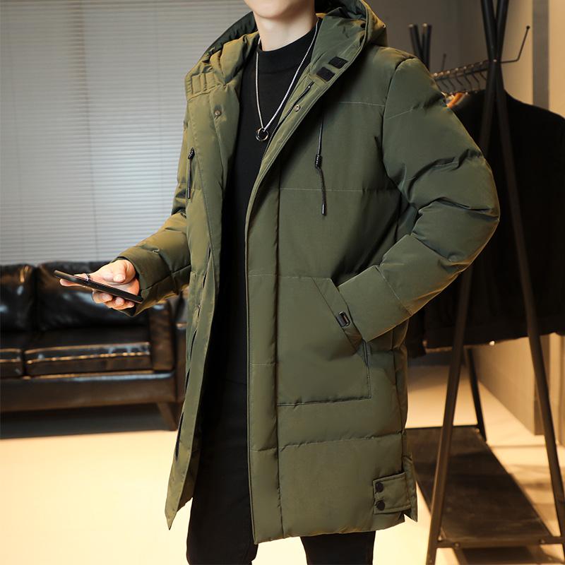 Casaco longo masculino de inverno parka quente forro de lã com capuz corta-vento casaco grosso algodão acolchoado parkas térmicas tamanho plus 8XL