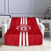 Football-themed Flannel Blanket for Living Room and Bedroom, Featuring The Manchester United Football Club Logo Print.