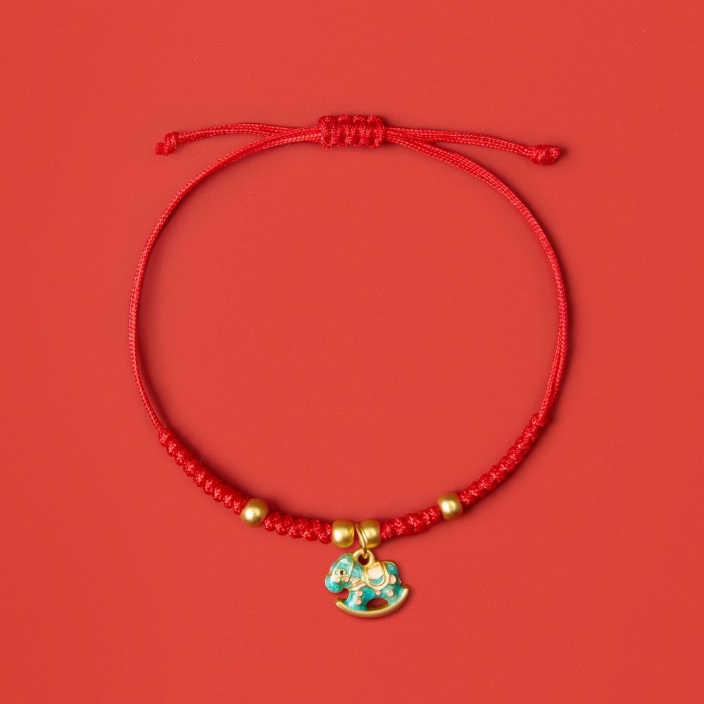 Chinese Style Horse Year Bracelet 2026 Horse Year Fortune Bracelet Lucky Pony Red Rope  Girls