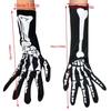 Five Finger Skull Claw Rukavice Střední délka Bílé rukavice Skeleton Rukavice Punk Halloween Cosplay