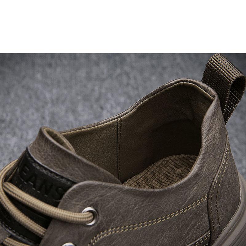 Men's Falt Shoes Spring and Summer Sports and Leisure Shoes British Casual Black Leather Shoes Trend All-match Men's Comfortable Sneakers