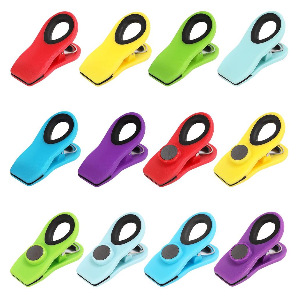Kitchen Clamp, 3 pcs, Red Sky Blue Dark Blue, Plastic Magnet Material, 20 grams, Magnetic Back, Dishwasher Safe Bag Clips for