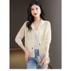 Ice Silk Knitwear Hooded Cardigan Jacket Short Loose Bottoming Shirt Thin Women's Autumn Sweatshirt