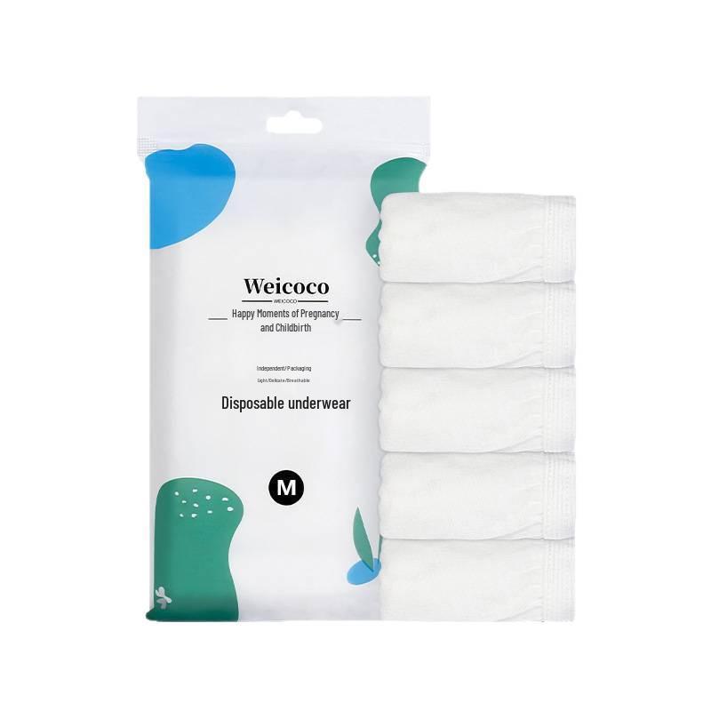 Women's Cotton Disposable Maternity Travel Panties - Sterile & Individually Wrapped
