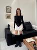 Double Hips Dual Fleece Mini Skirt (Ivory)
