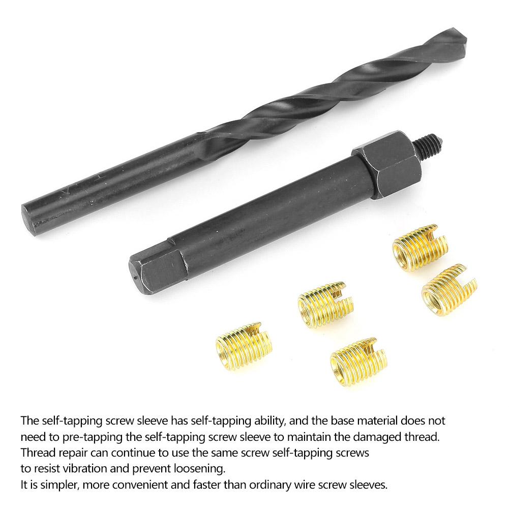 12PCS M5 X 0.8 Thread Repair Kit Self Tapping Thread Inserts Tool Set