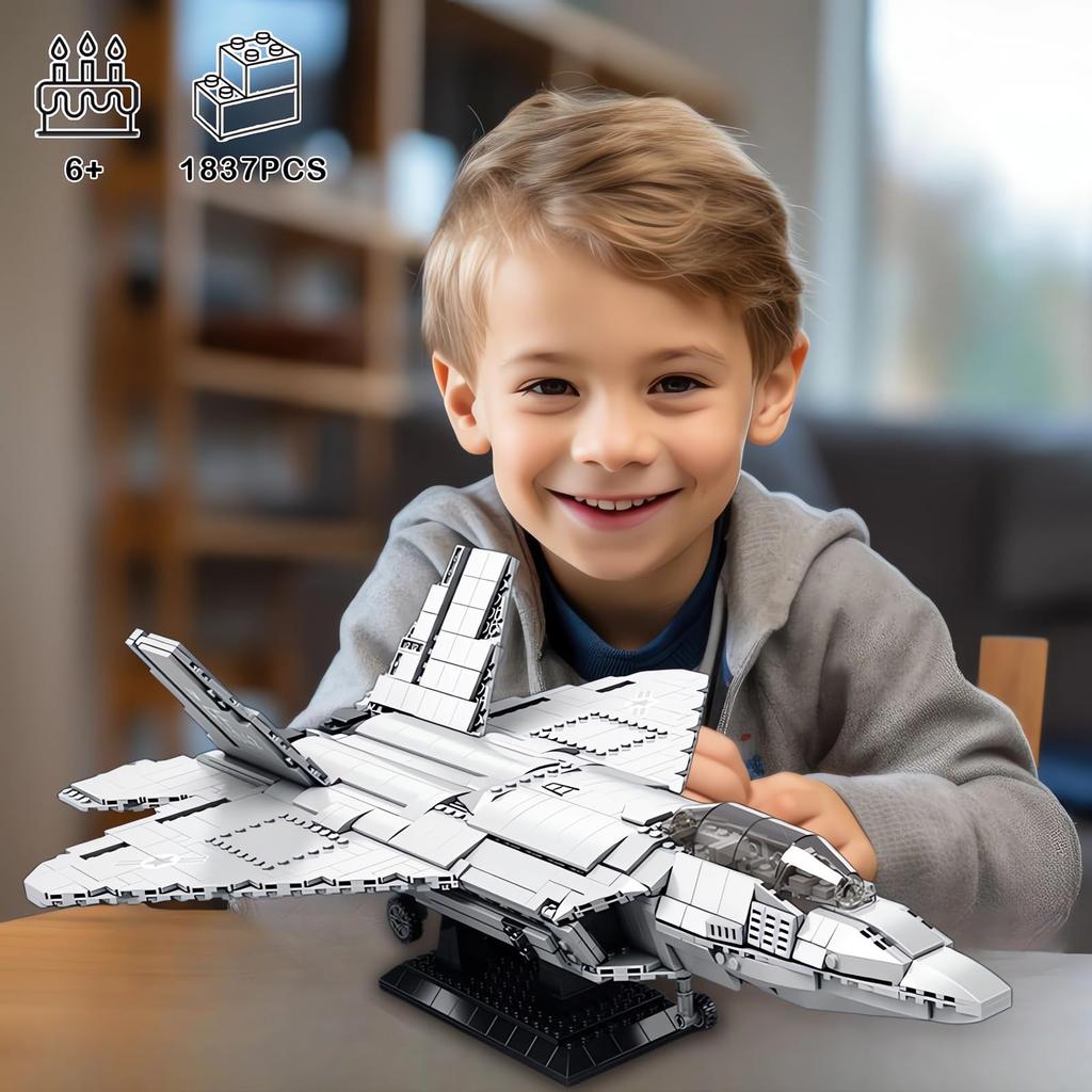 Technical USA F22 Raptor Stealth Strategic Fighter Building Blocks Supersonic Airplane Model Bricks Boy Toys Adult Gifts for Kid