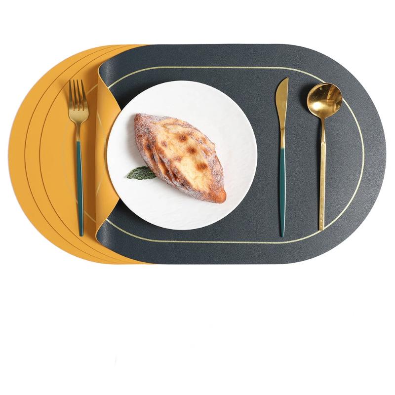 Double-Sided Placemats Nordic Style Kitchen Dining Decor Waterproof Stain-Resistant Place Mats Tableware Pad