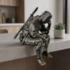 Japanese Style Samurai Statue 3D Printed Seated Warrior Sculpture Desktop Ornament  Home Decor