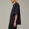 Y-3 Solid Color Irregular Hem Round Neck Short Sleeve T-Shirt Unisex Tops Black IN4377
