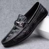 Men's Crocodile Pattern Moccasins – Slip-On Casual Breathable Non-Slip Driving Shoes