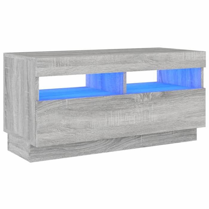 VidaXL Meuble TV avec lumières LED sonoma gris 80x35x40 cm 815724