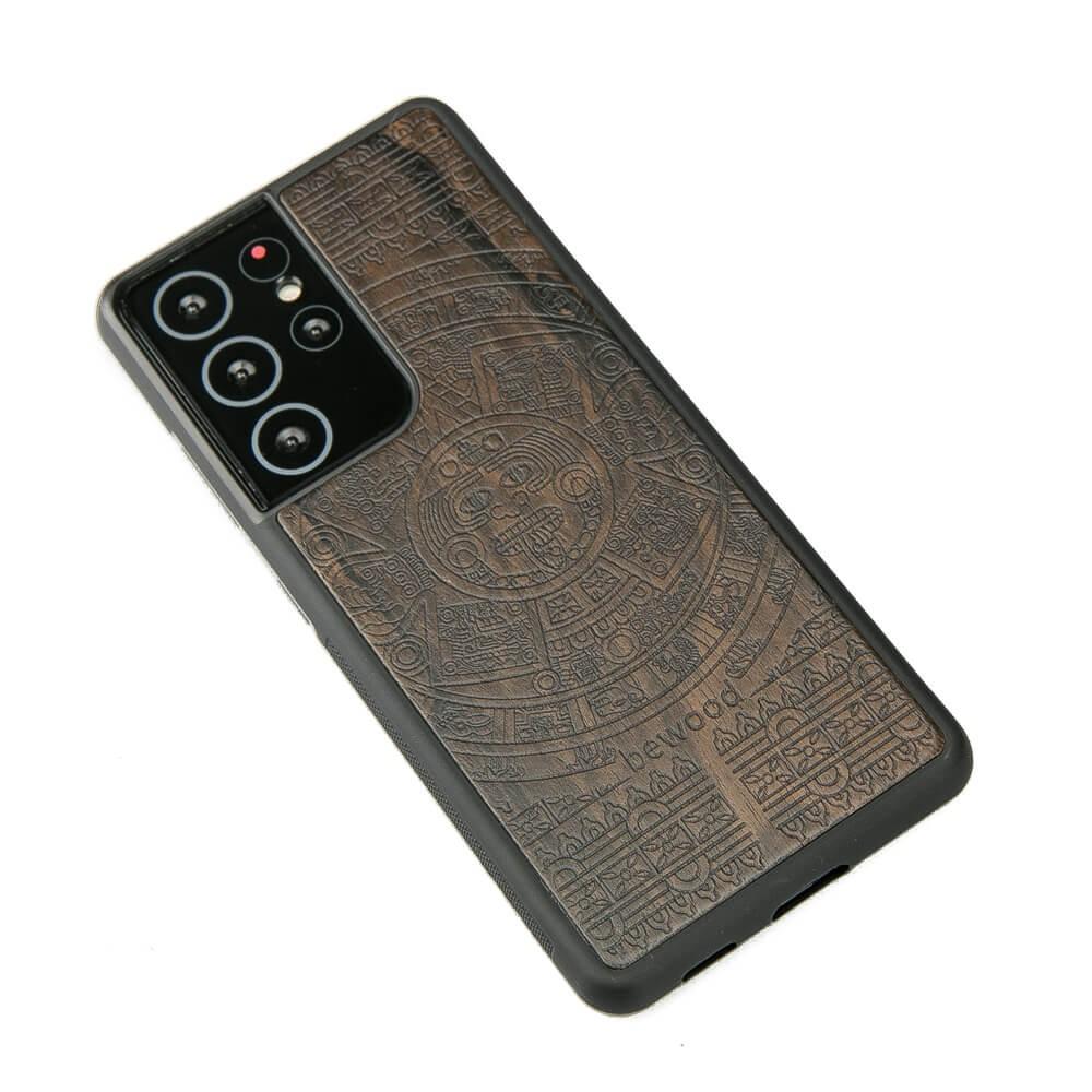 Wooden Case for Samsung Galaxy S21 Ultra Aztec Calendar Ziricote