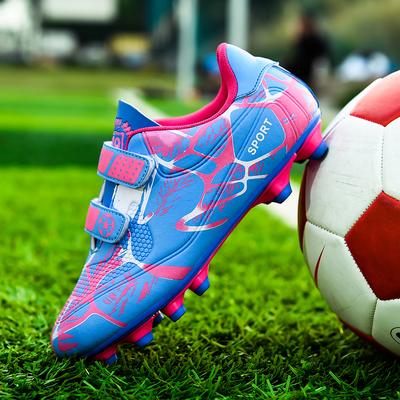 Hot Sale Kids Soccer Shoes Indoor Hook Loop Soccer Cleats Boys Long Spike Futsal Shoes Children Football Sneaker Botas De Fútbol