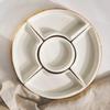 DUKA Elegant Rotating Tray with 5 Porcelain Bowls Warewood DUKA