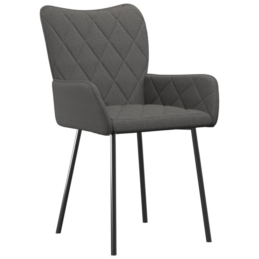 Dining Chairs 2 Pcs Dark Grey Fabric
