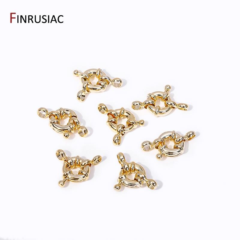 9/11.5/15mm 14k Gold Plated Spring Clasps For Jewelry Making Brass Sailor Clasp Connector DIY Handmade Necklace Accessories