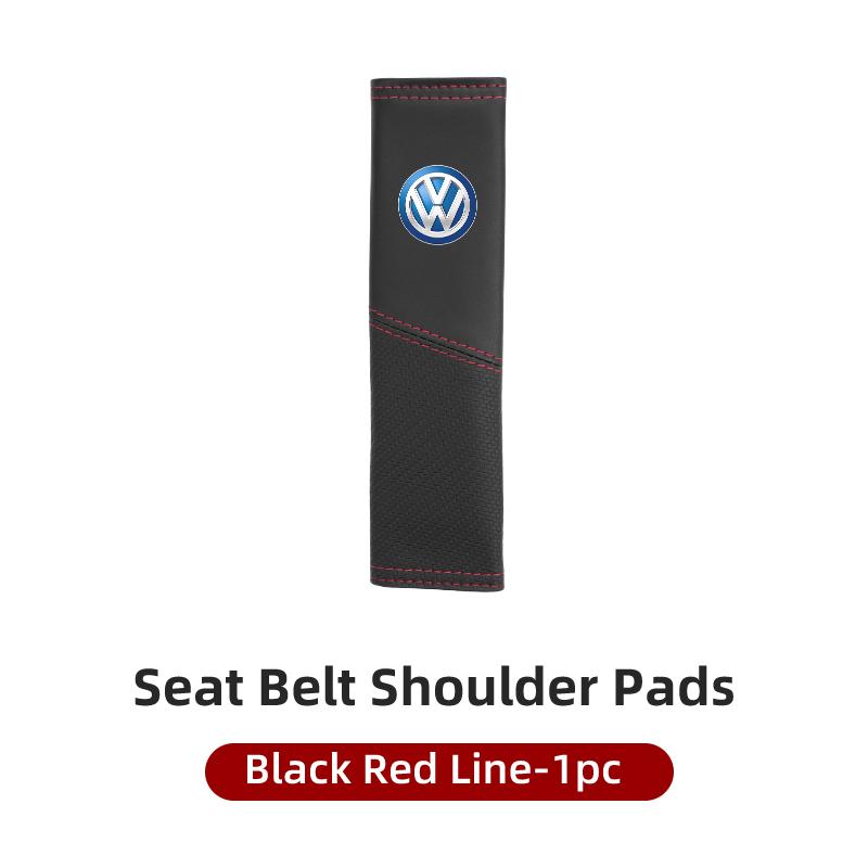 LEG1 Car Seat Belt Cover Safety Belt Two-colour Splicing Shoulder Protection Pads For VW Tiguan CC Jetta Polo Passat T-ROC Touareg
