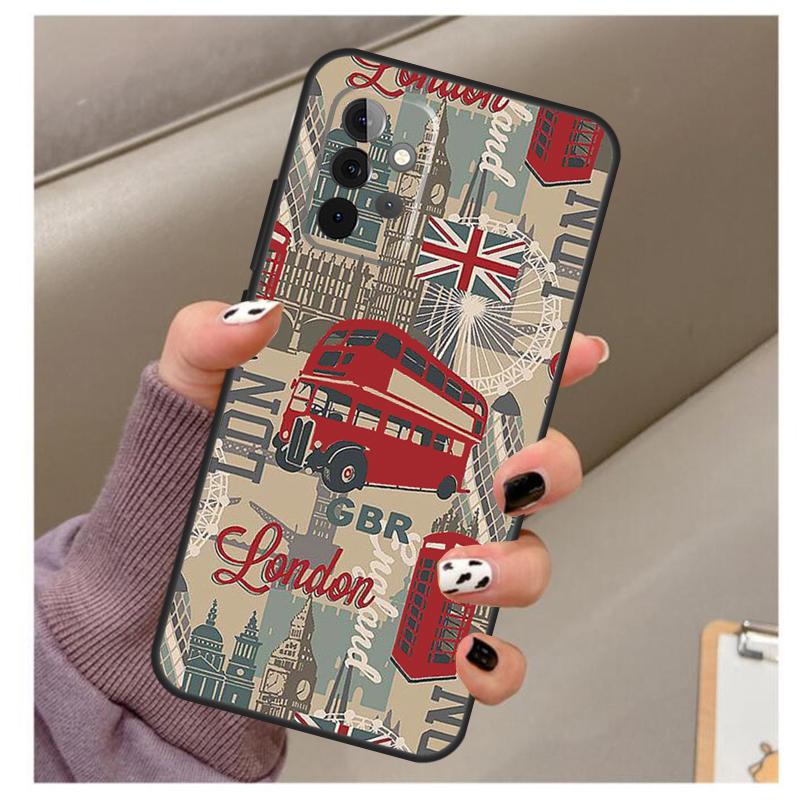 London Red Bus Big Ben Case For Samsung Galaxy A34 A54 A14 A06 A16 A26 A36 A56 A12 A32 A52 A13 A33 A53 A15 A35 A55