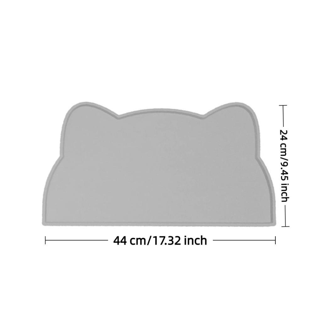 Soft Anti Slip Silicone Cat Bowl Mat 17.32in Long 9.45in Wide Feeding Mat Dog Bowl Mat Cat Feeding