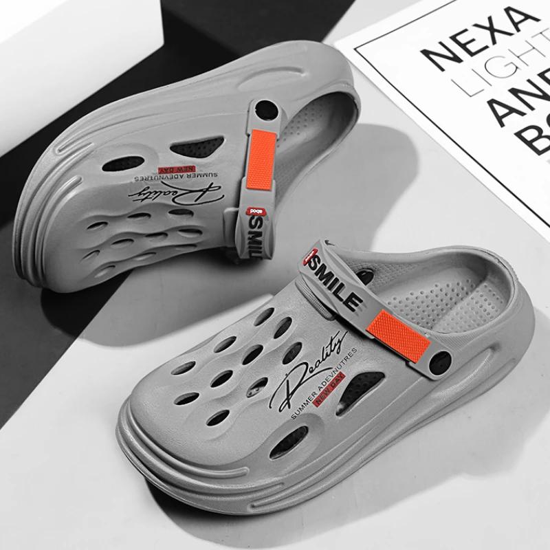 Summer Men's Clogs Sandal Outdoor Slippers Men Garden Shoes Flat Sandals Male Sneakers Leisure Slides Summer Casual Shoes