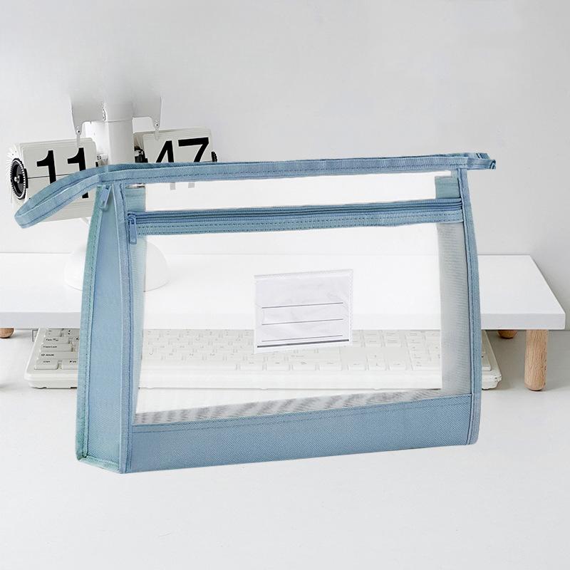 

Прозрачная сетчатая папка-мешок формата А4 с застежкой-молнией, двухслойная, портативная, для учеников начальной и средней школы, сумка для хранения специальных предметов