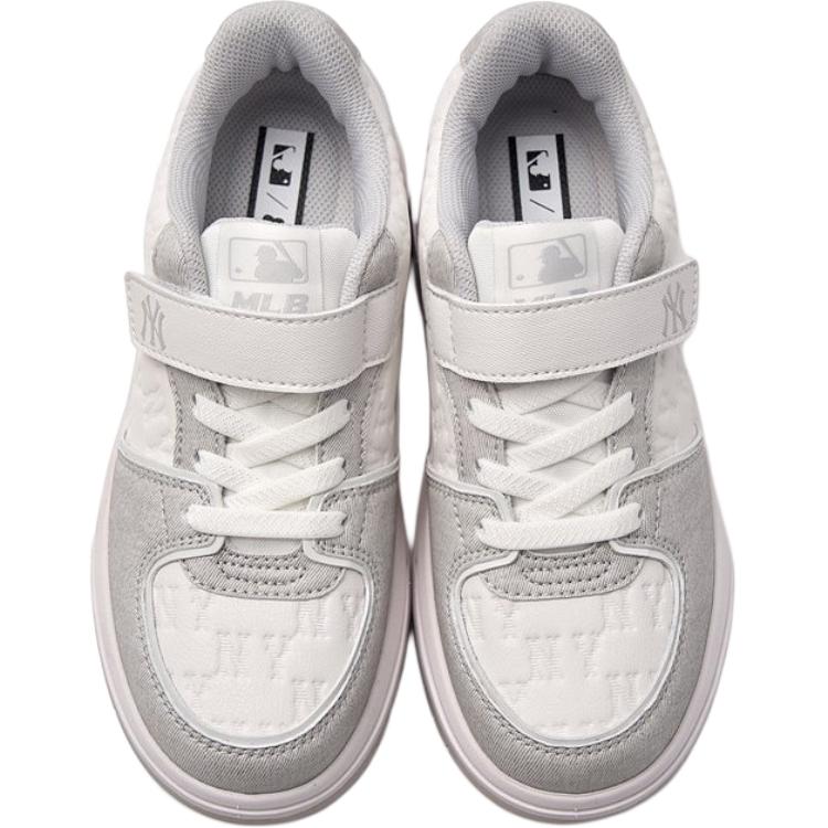 MLB New York Yankees Chunky Liner Denim Monogram Comfortable Versatile Fashion Slip-Resistant Durable Balance Low-Top Kids Sneakers 7ASXLM05N-50GRL