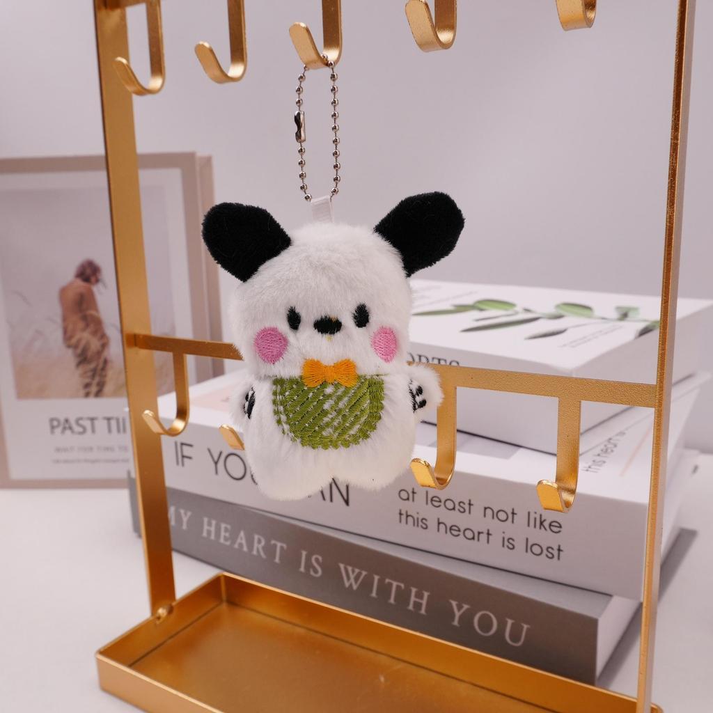 Jin Hong Cute Pacha Dog Plush Keychain - Puppy Bib Toy Pendant